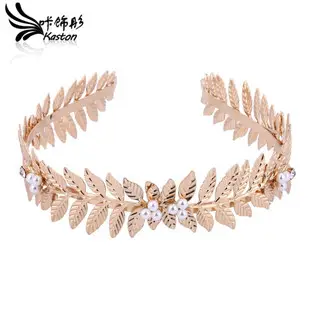 Kishitong New Leaf Crown Bridal Headband Rose Gold Silver — feature 25