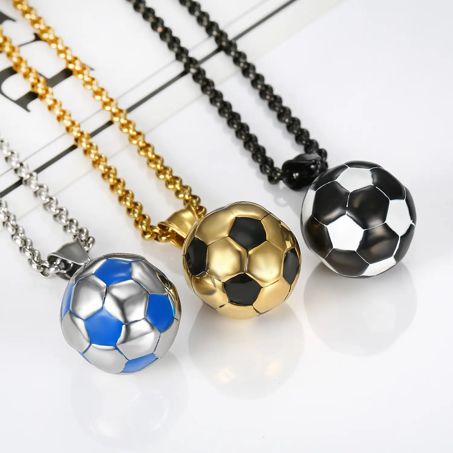 Golden Football Necklace for Men - Image 2