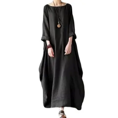 2024 Loose Long Skirt Dress Cotton Linen Large - Image 10