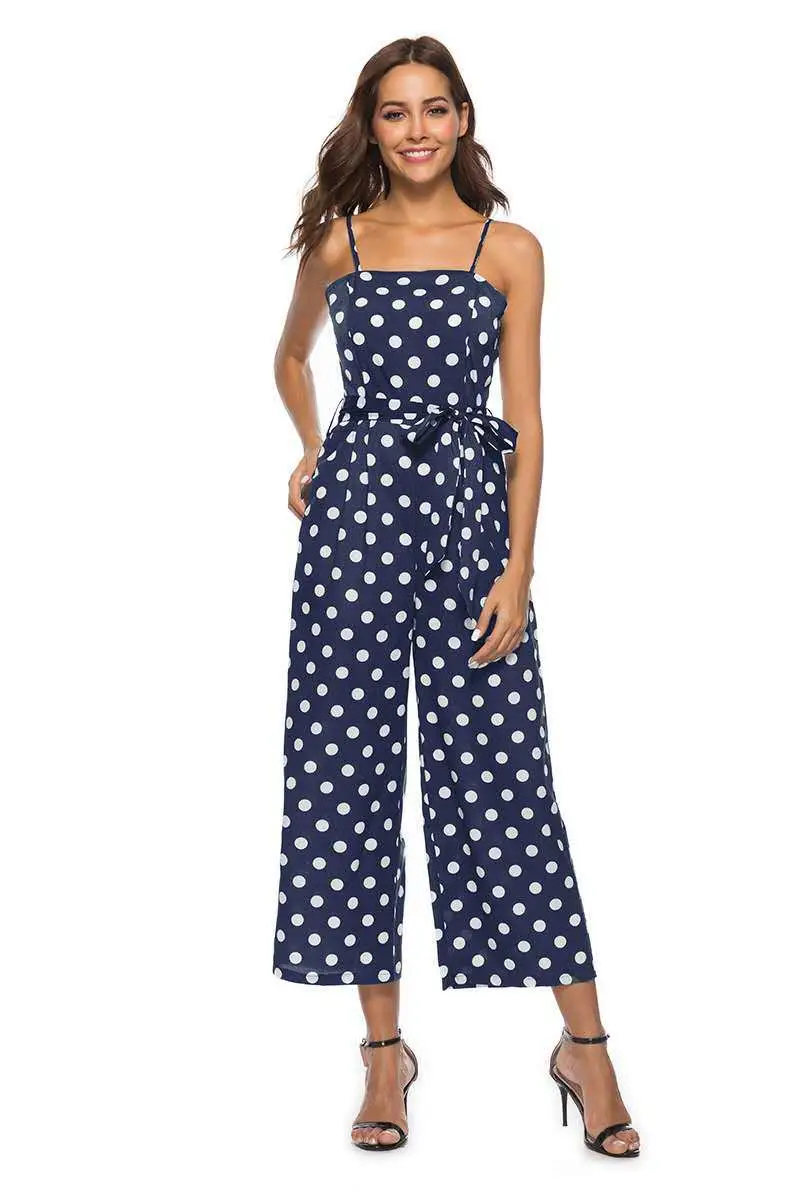 Polka Dot Jumpsuit White Long Sleeve Cotton - Image 7