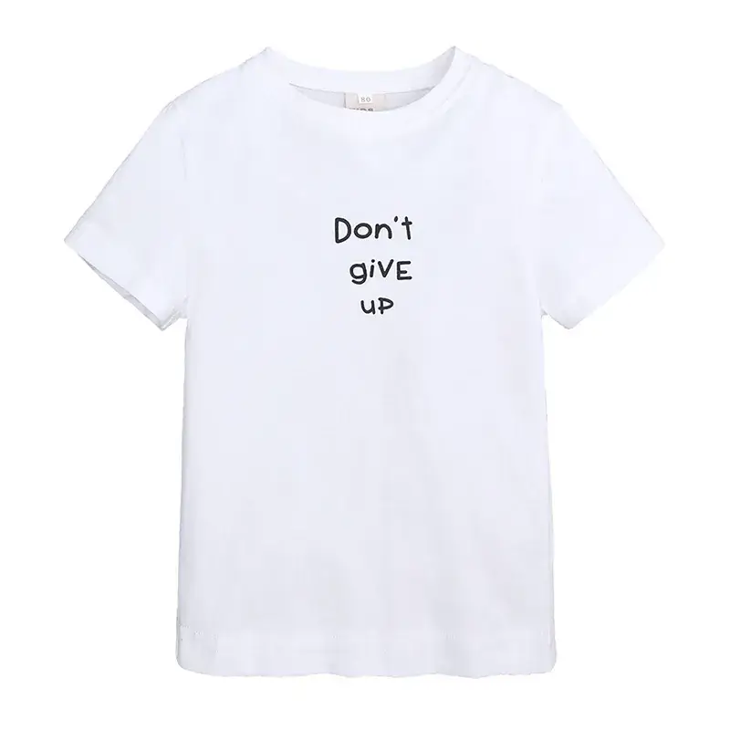 Children Cotton Summer T-Shirt White Gray Black - Image 7