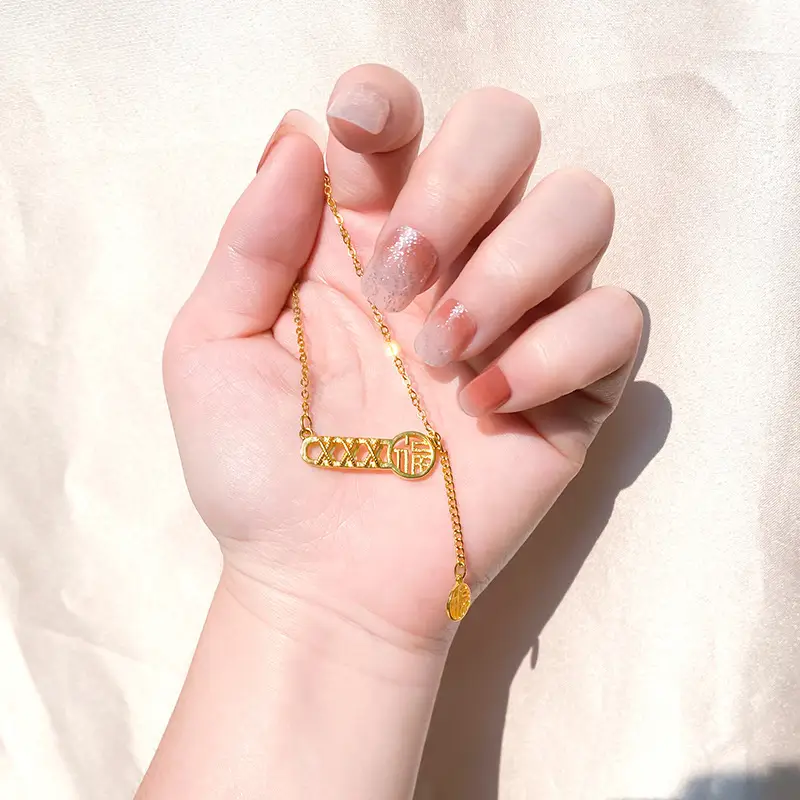 Vietnam Sand Gold Water Wave Flower Necklace - Image 21