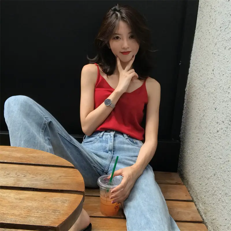 V-Neck Knitted Camisole Women Spring Summer 2025 - Image 4