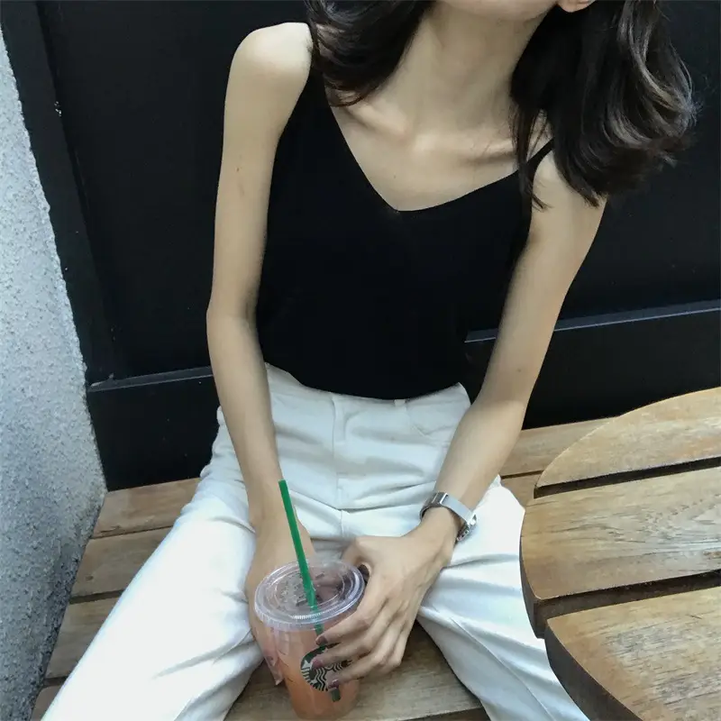 V-Neck Knitted Camisole Women Spring Summer 2025 - Image 2