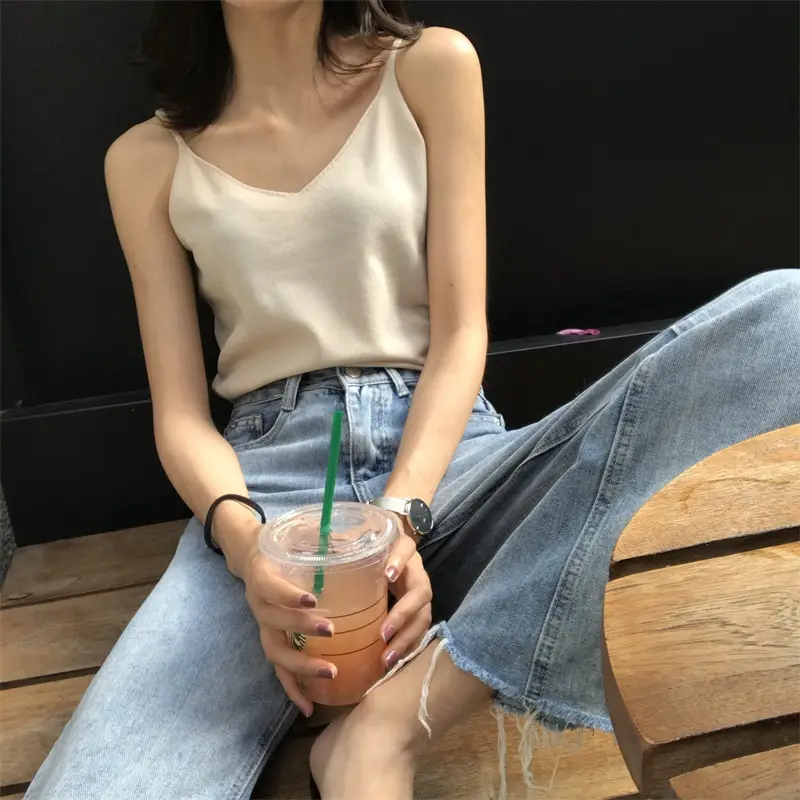 V-Neck Knitted Camisole Women Spring Summer 2025 - Image 3