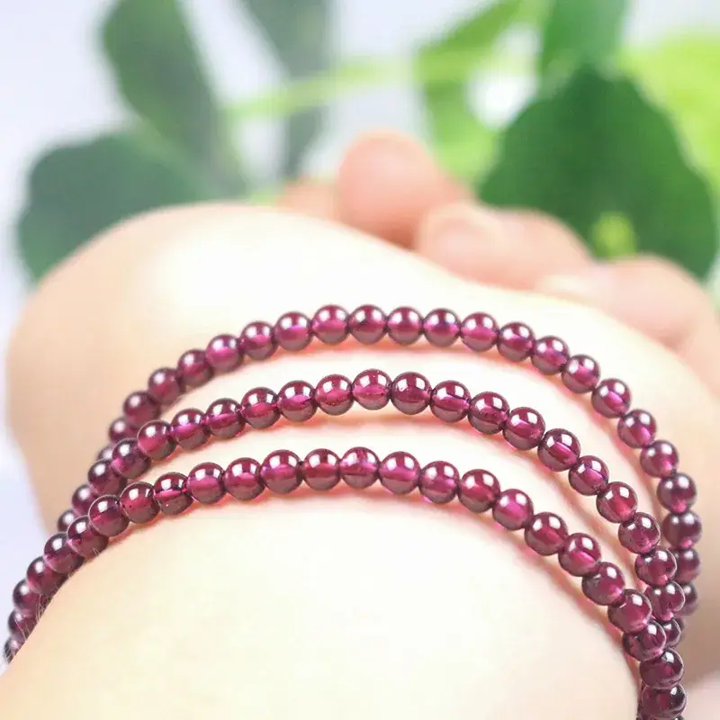 Natural Purple Tooth Black Garnet Multi-Circle Bracelet - Image 7