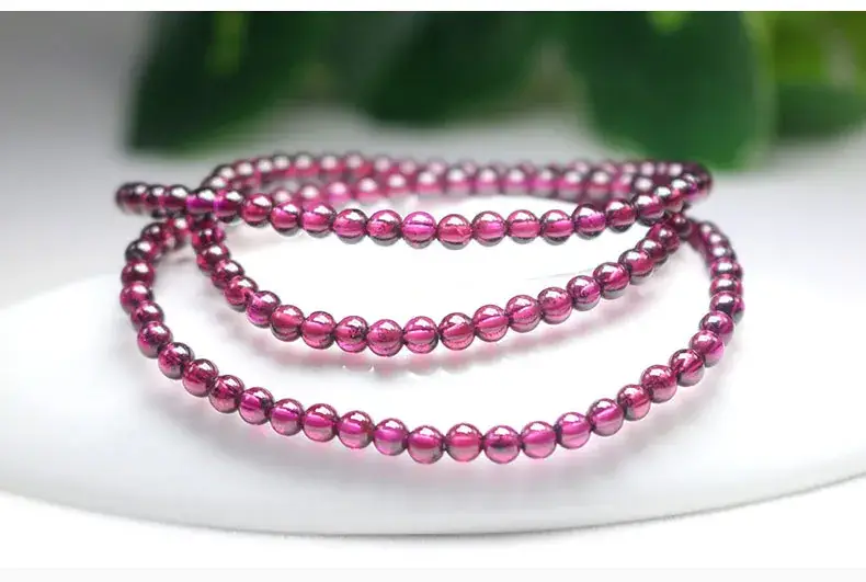 Natural Purple Tooth Black Garnet Multi-Circle Bracelet - Image 2