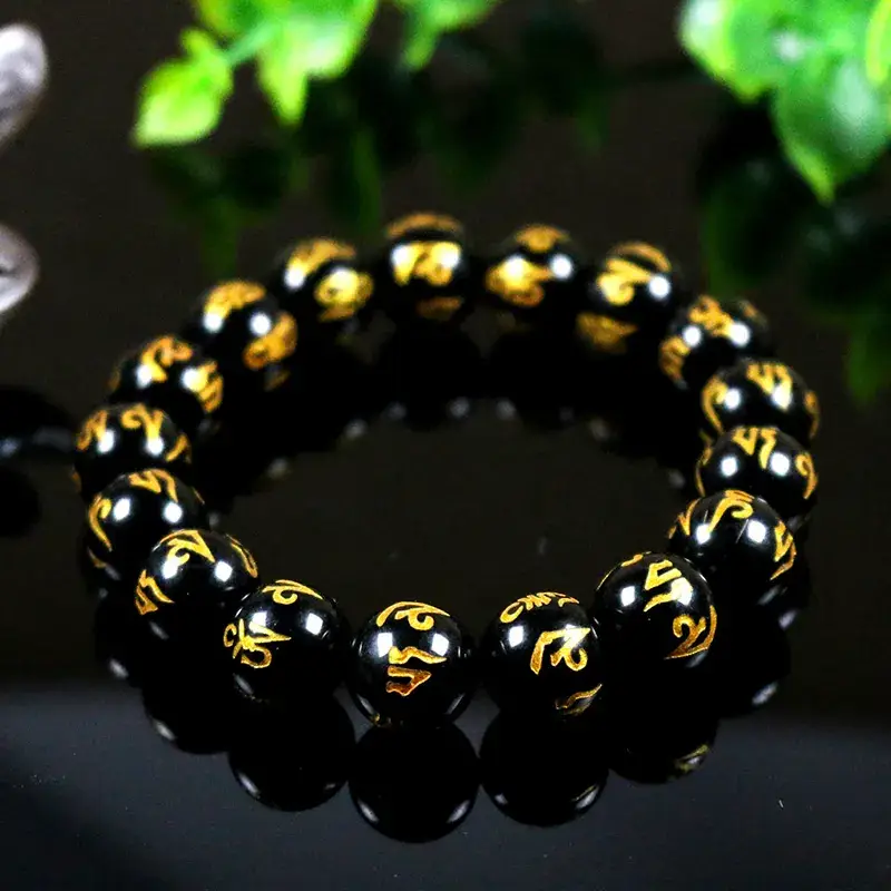 Mandarin Mandarin Obsidian Bracelet Black Gold - Image 4