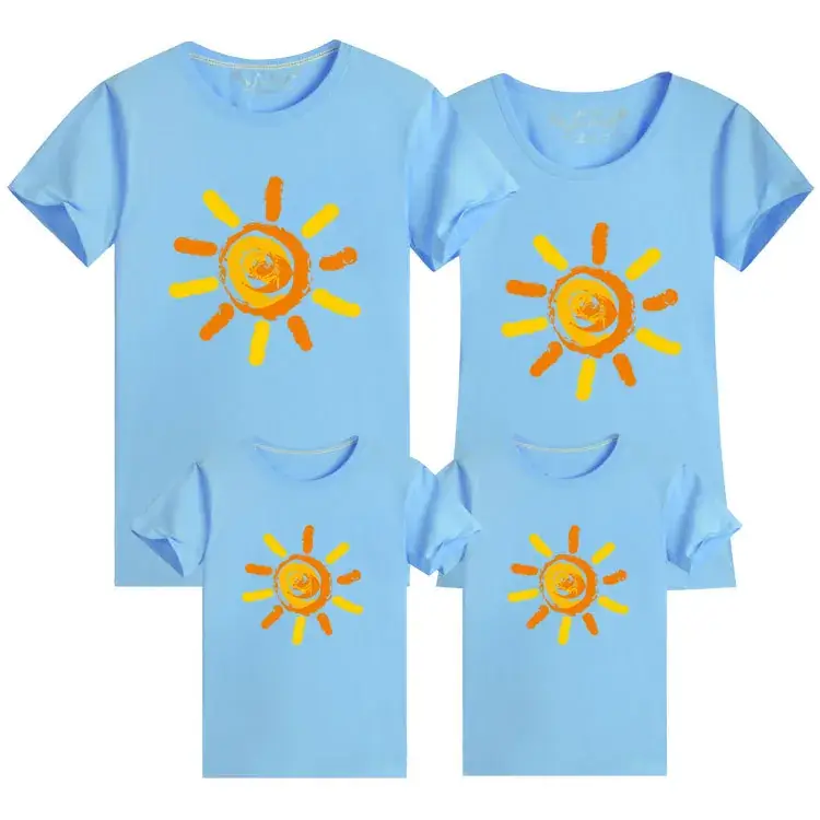 2024 Cotton Sun Print Parent Child Set Grey