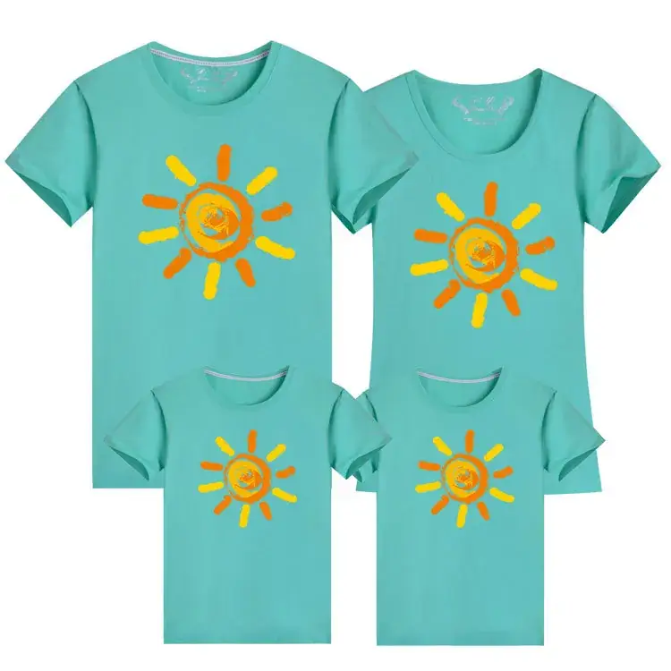 2024 Cotton Sun Print Parent Child Set Grey