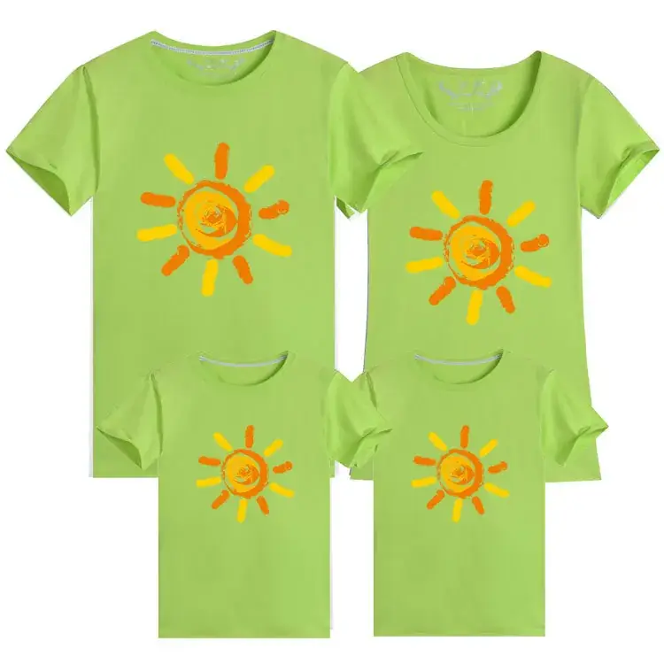 2024 Cotton Sun Print Parent Child Set Grey