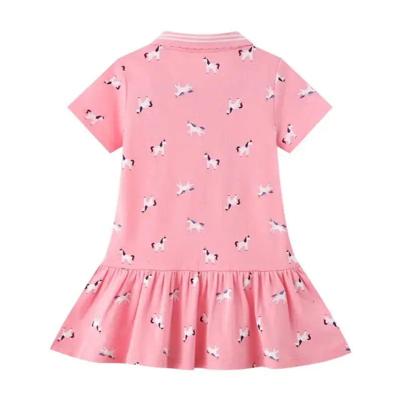 Girls Dress Yellow Printed Ruffled Summer - Image 4