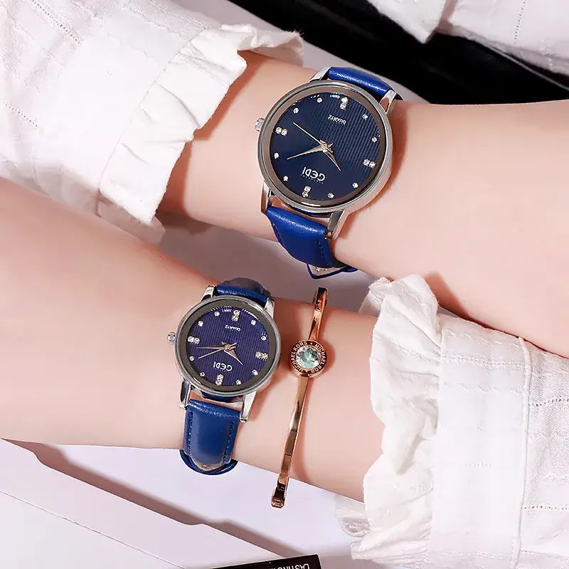 Couple's Elegant White Watch Set with Diamond Accents - Image 4