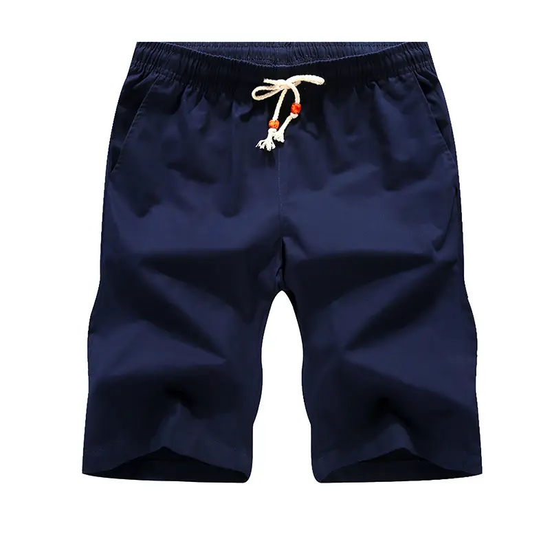 Men Cotton Casual Shorts Navy Blue Loose Fit - Image 6