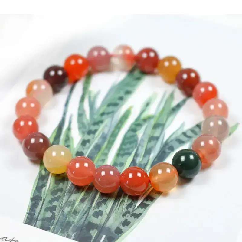 Natural Crystal Agate Bracelet Women Candy Color Single Ring