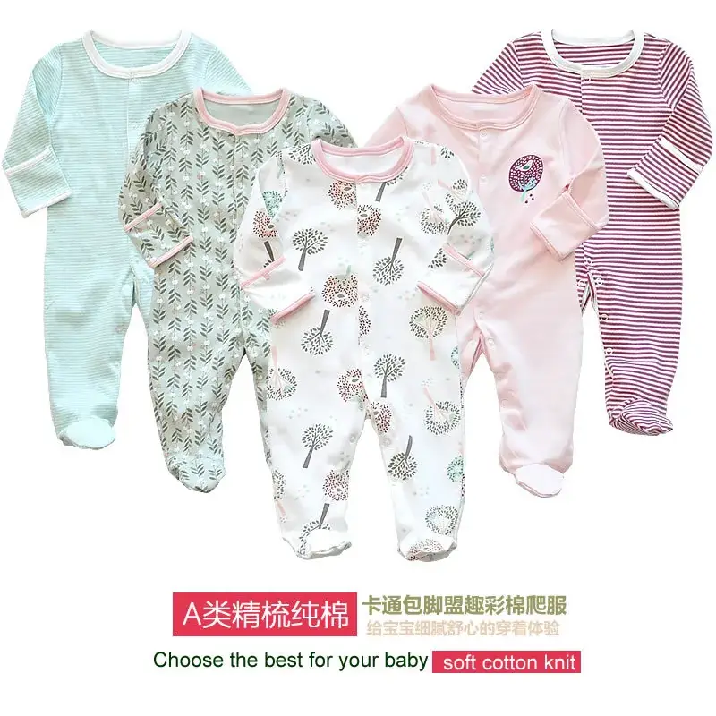 Baby Foot-Covering Cotton Jumpsuit with Hidden Button - Image 26