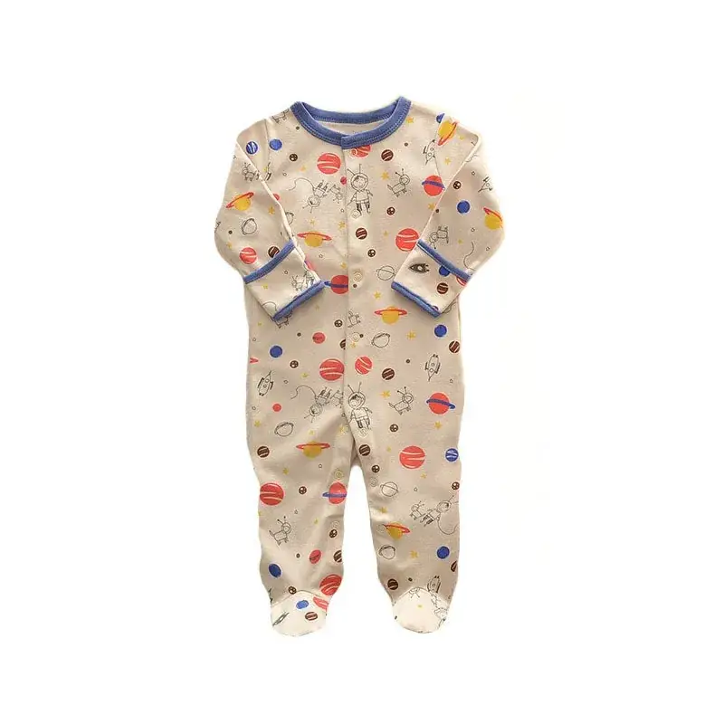 Baby Foot-Covering Cotton Jumpsuit with Hidden Button - Image 10