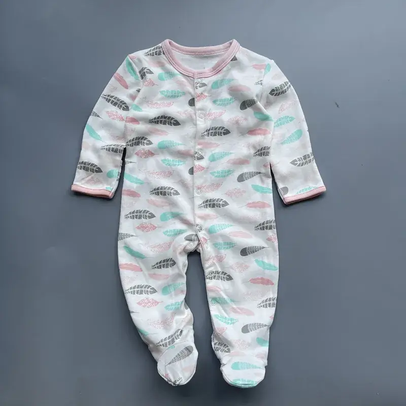 Baby Foot-Covering Cotton Jumpsuit with Hidden Button - Image 13