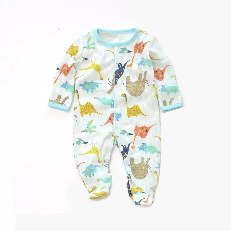 Baby Foot-Covering Cotton Jumpsuit with Hidden Button - Image 18
