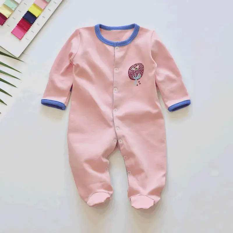 Baby Foot-Covering Cotton Jumpsuit with Hidden Button - Image 22