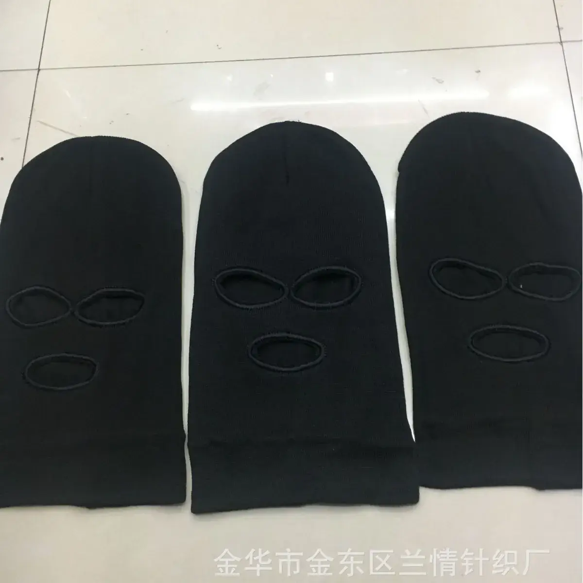 Black Wool Knitted Hat for Men Winter Warm Single Hole