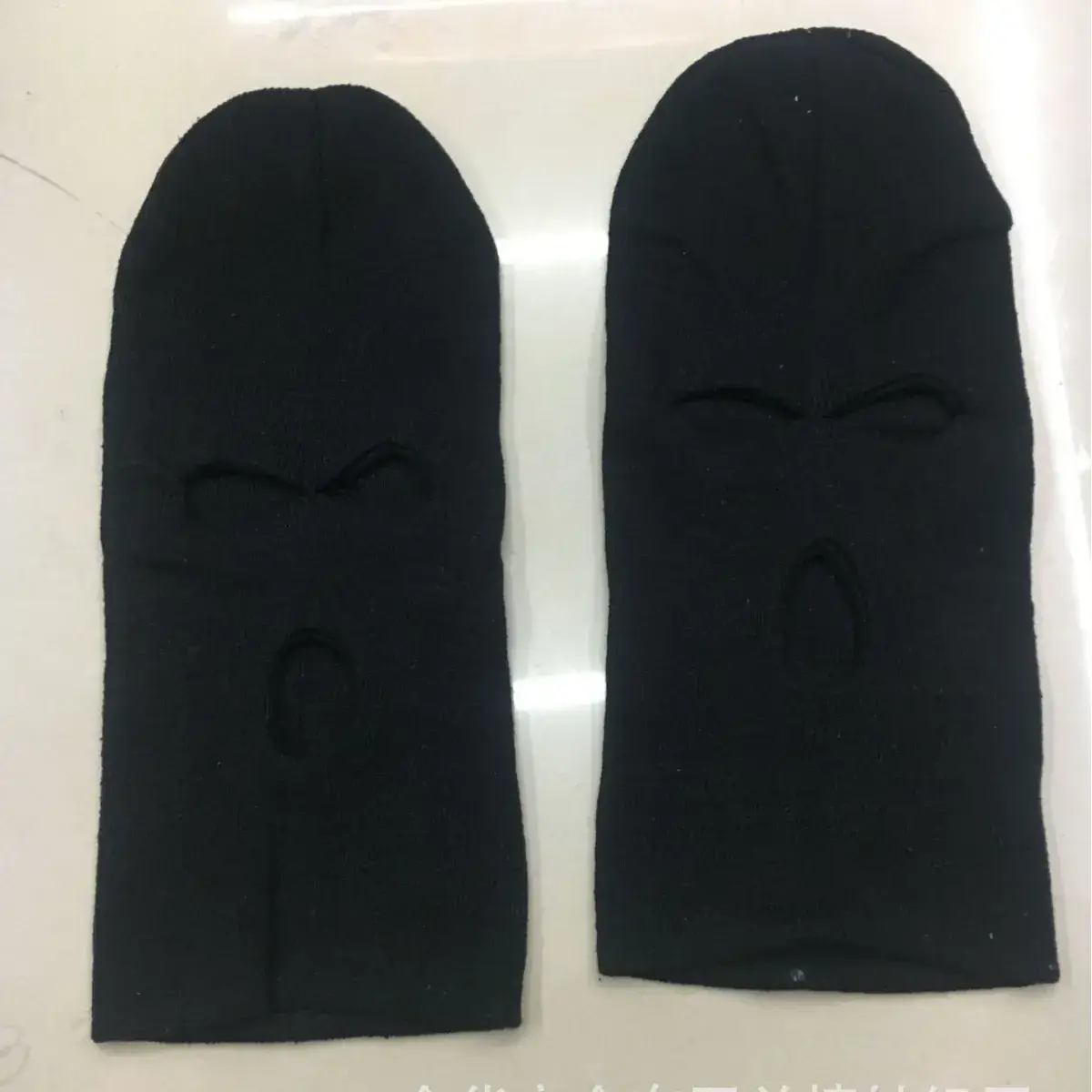 Black Wool Knitted Hat for Men Winter Warm Single Hole