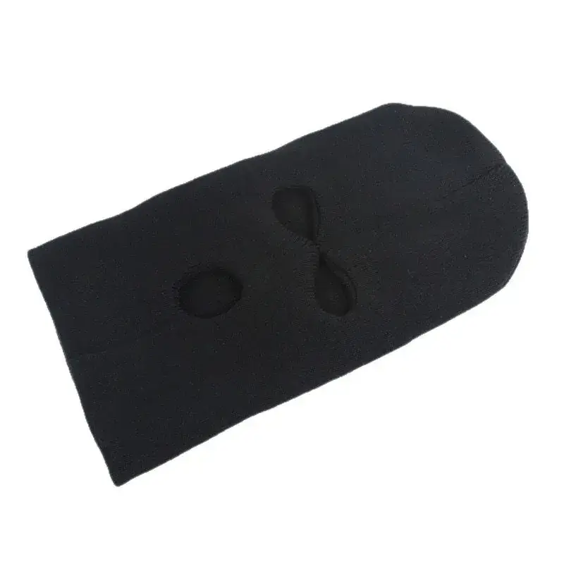 Black Wool Knitted Hat for Men Winter Warm Single Hole