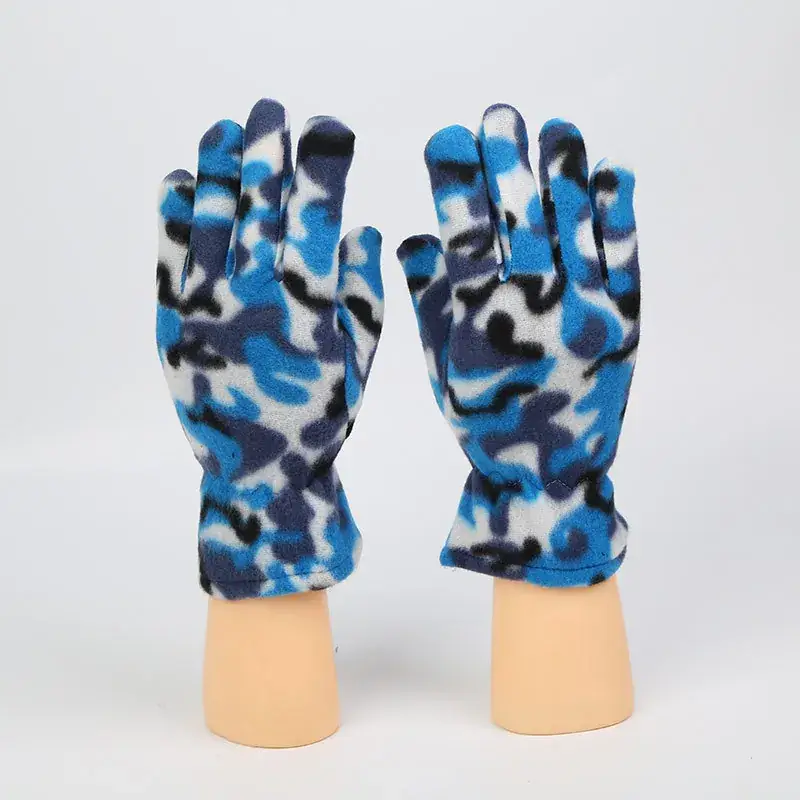 Camouflage Leopard Print Cold Proof Ski Gloves