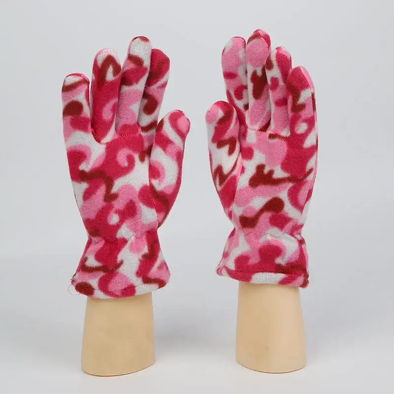Camouflage Leopard Print Cold Proof Ski Gloves