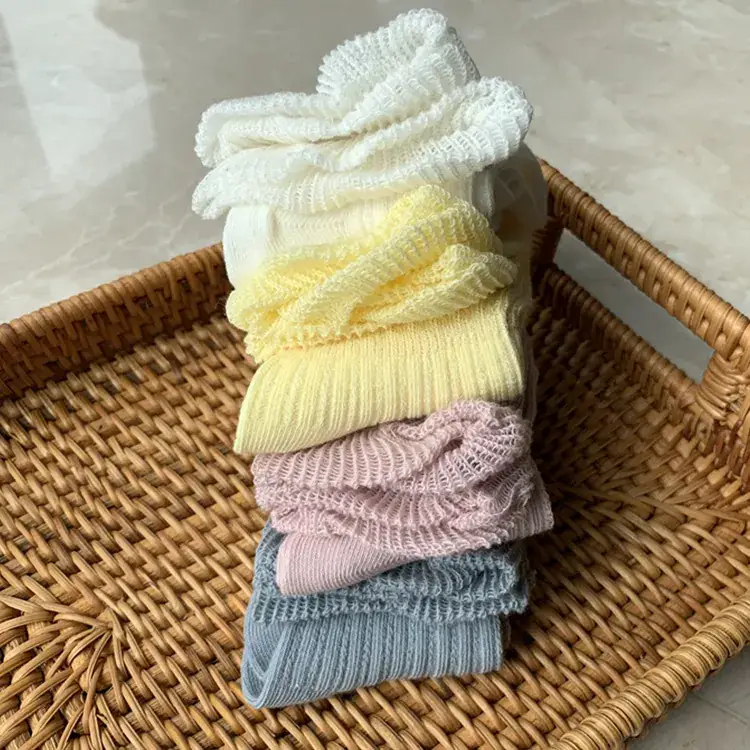 Light Yellow Boneless Mid-Tube Kids Socks - Image 6