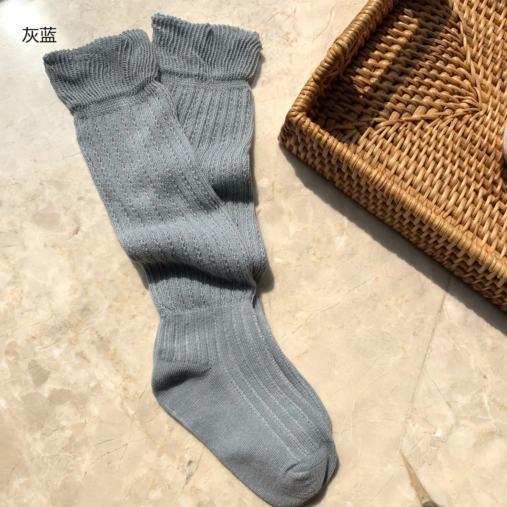 Light Yellow Boneless Mid-Tube Kids Socks - Image 4