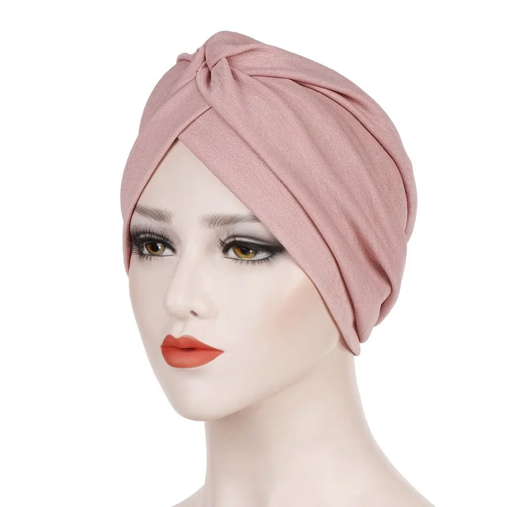 Black Slub Base Muslim Pullover Hat with Front Pleating
