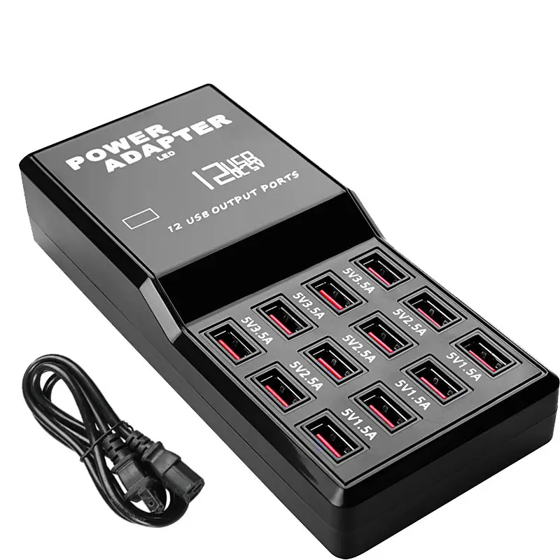 60W USB Fast Charger 12A 5V12A Vertical Travel Plug - Image 5