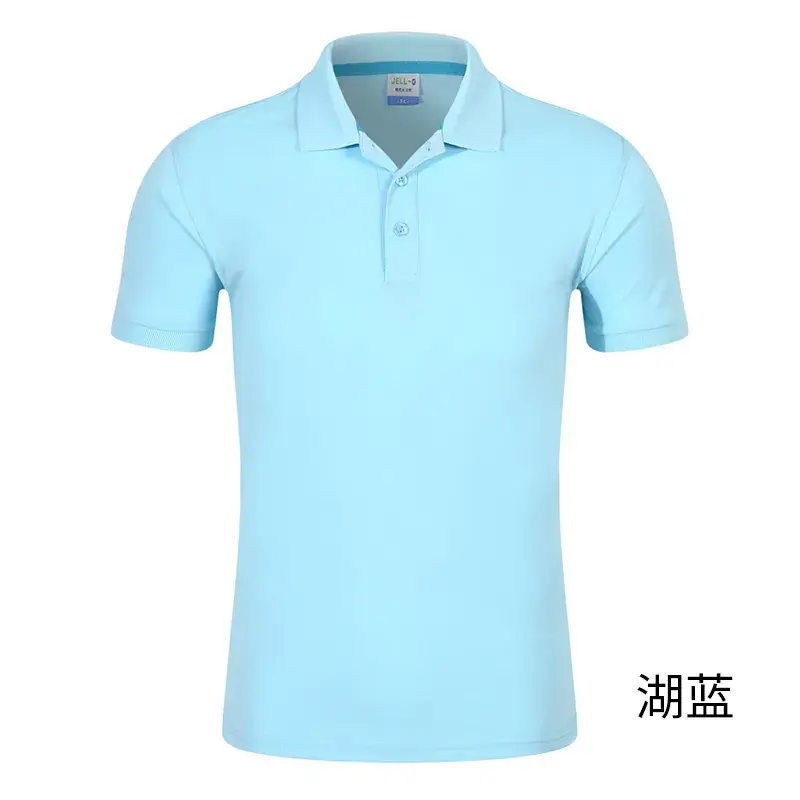 Men Blue Cotton Polo Shirt with Brand Tag - Image 11