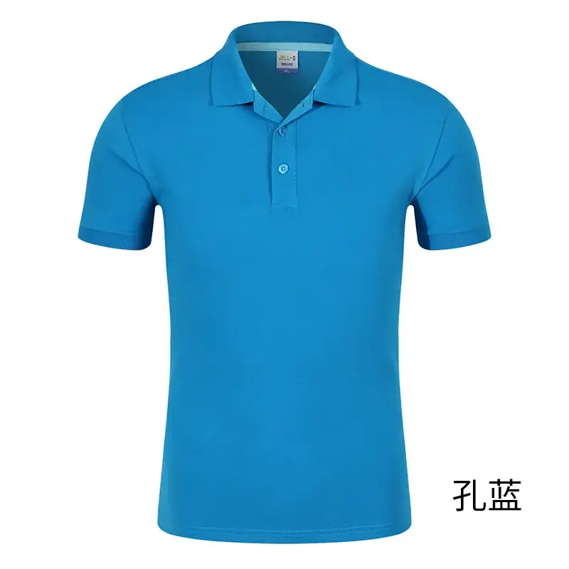 Men Blue Cotton Polo Shirt with Brand Tag - Image 12