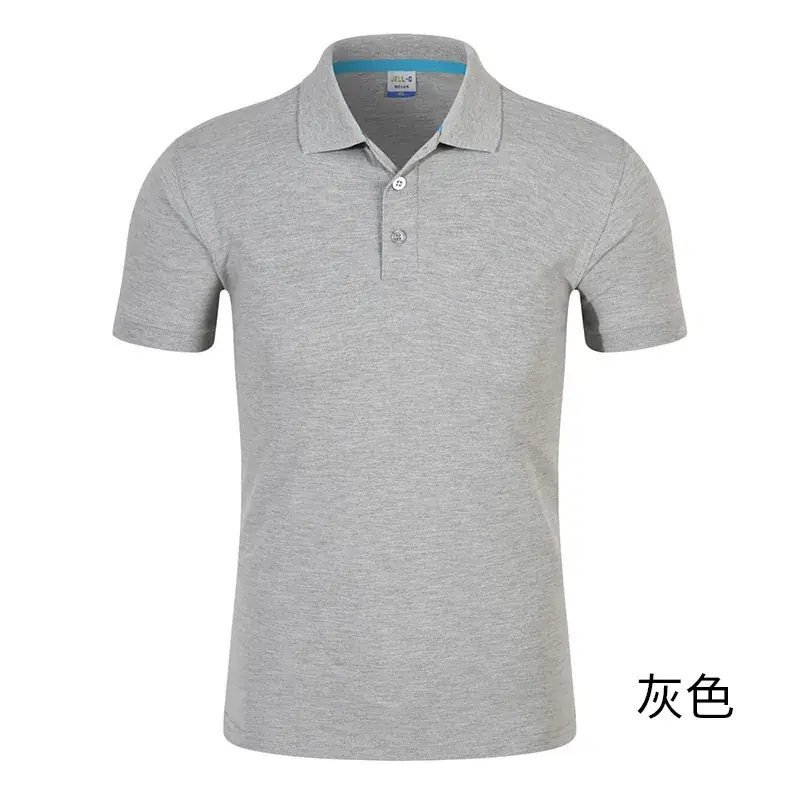Men Blue Cotton Polo Shirt with Brand Tag - Image 3