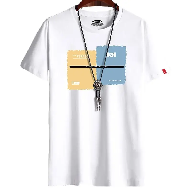 Men Grey Graphic T-Shirt Loose Fit Korean Style - Image 15
