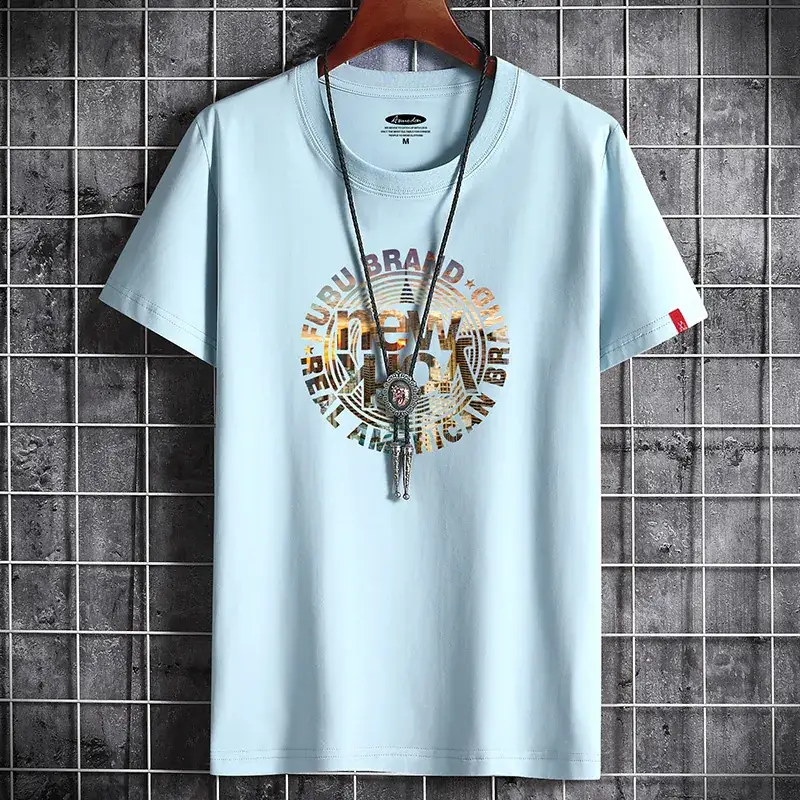 Men Grey Graphic T-Shirt Loose Fit Korean Style - Image 9