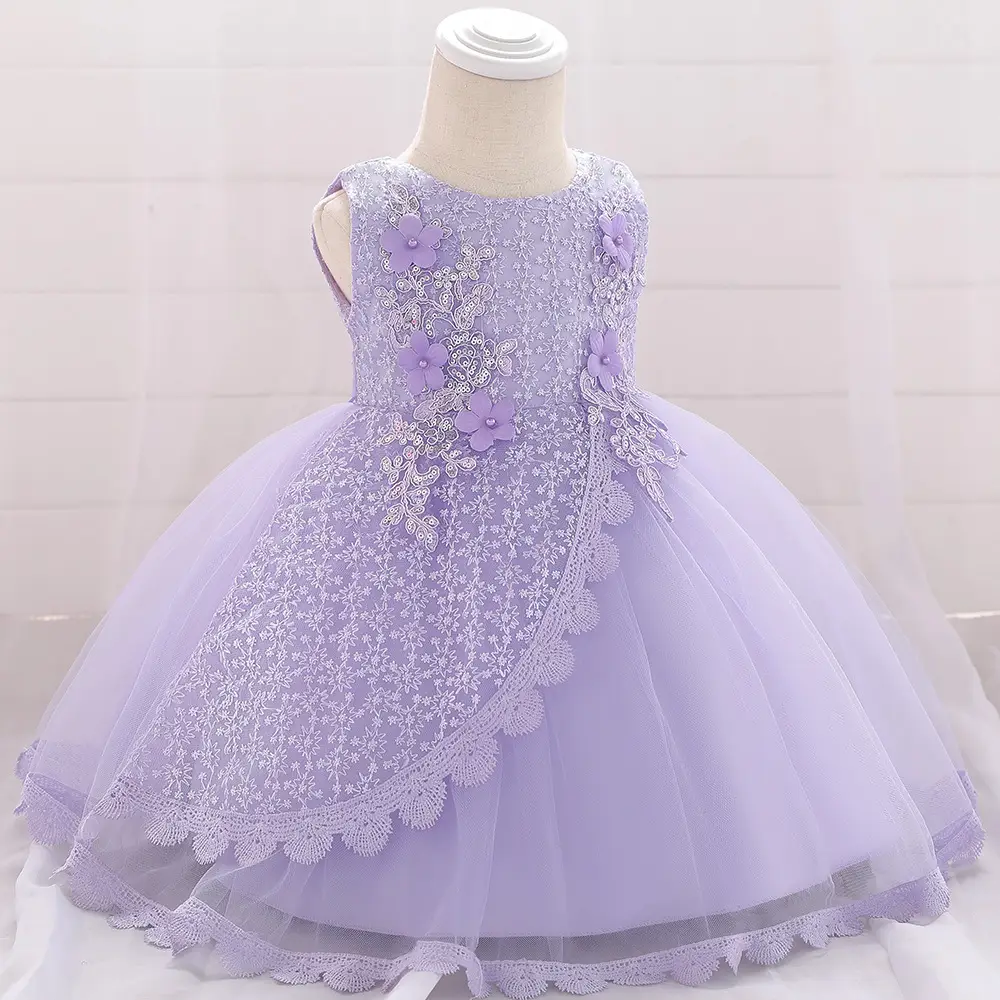 Blue Crossbody Embroidered Princess Dress for Girls