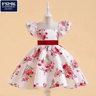 Blue Crossbody Embroidered Princess Dress for Girls — feature 14