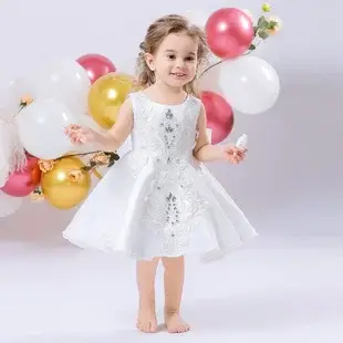 Blue Crossbody Embroidered Princess Dress for Girls — feature 3