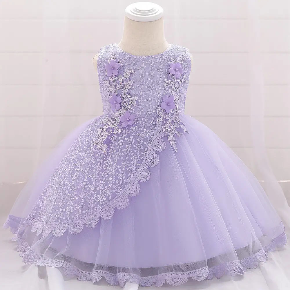 Blue Crossbody Embroidered Princess Dress for Girls