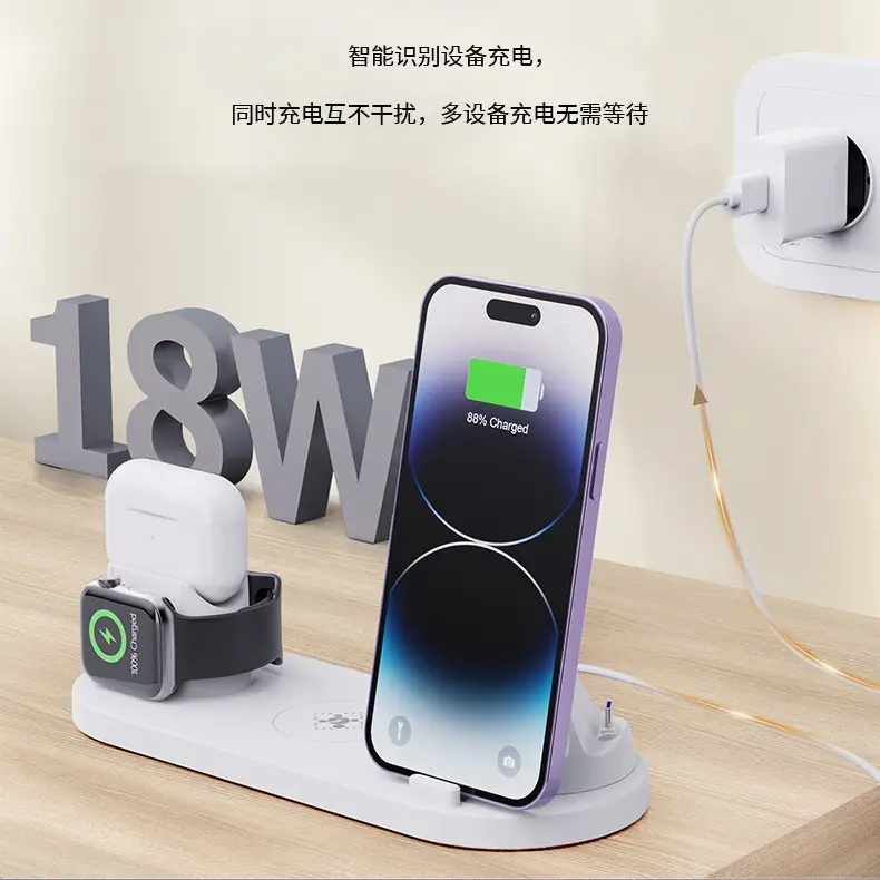 6-in-1 Wireless Earphone Charger & Phone Stand
