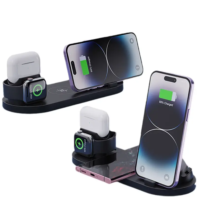 6-in-1 Wireless Earphone Charger & Phone Stand