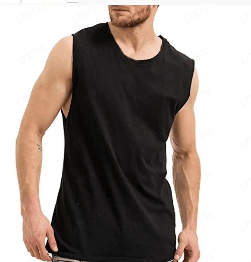 Men's White Sleeveless Bodybuilding Vest