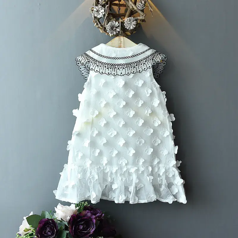 White Lace Princess Skirt Dress for Girls Summer — feature 5