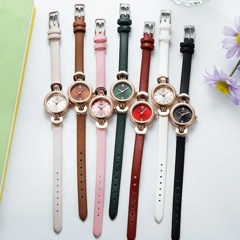 Korean Rose Gold Women's Quartz Watch with White Strap - Image 11