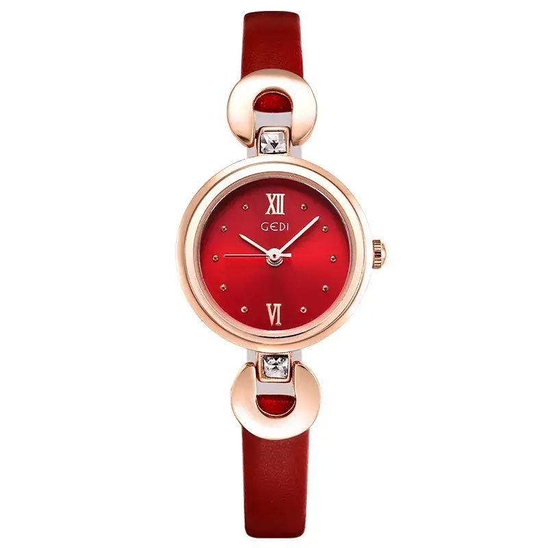 Korean Rose Gold Women's Quartz Watch with White Strap - Image 12