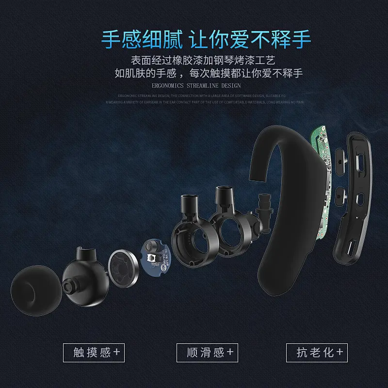 V9 Bluetooth Headset Hanging Ear Digital Display - Image 8