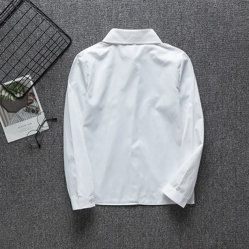 White Embroidered Long Sleeve Shirt for Girls